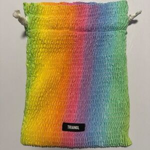 TRIANGL Swimwear Rainbow Smocked Drawstring Pouch Bag Accessory Vibrant‎ Colors